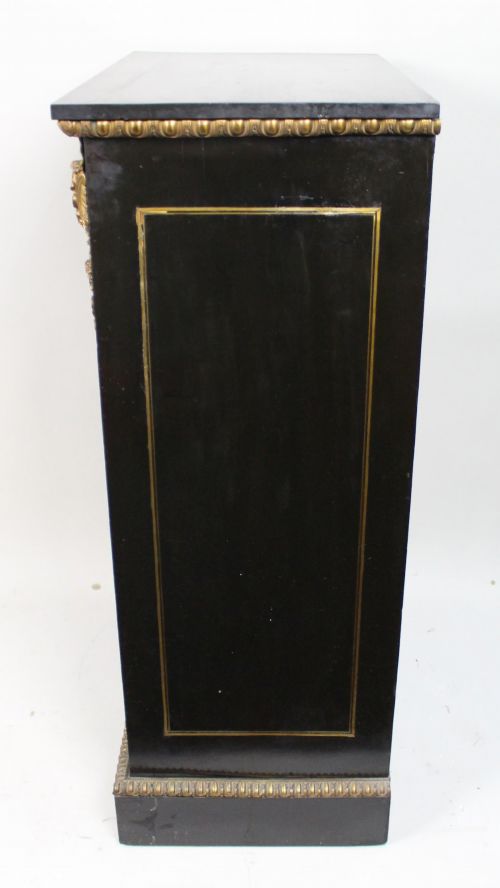 ANTIQUE FRENCH NAPOLEON III EBONISED PIER CABINET WITH C1860 - ADDITIONAL PHOTO 12