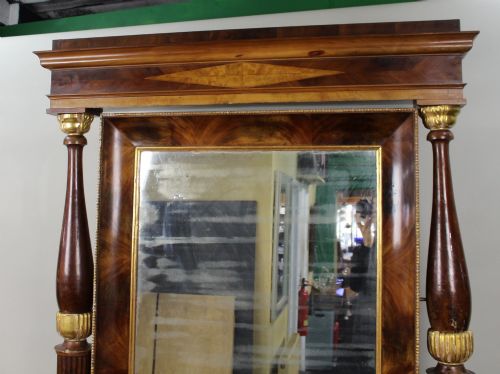 ANTIQUE MAHOGANY AND PARCEL GILT CONSOLE TABLE PIER MIRROR - ADDITIONAL PHOTO 6
