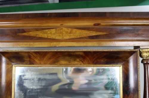 ANTIQUE MAHOGANY AND PARCEL GILT CONSOLE TABLE PIER MIRROR - ADDITIONAL PHOTO 7