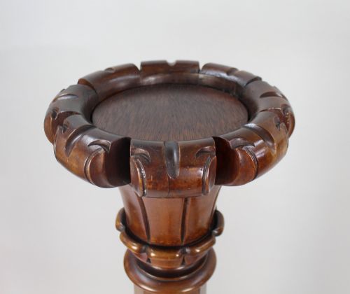 PAIR OF EARLY VICTORIAN CARVED MAHOGANY PEDESTALS - ADDITIONAL PHOTO 2