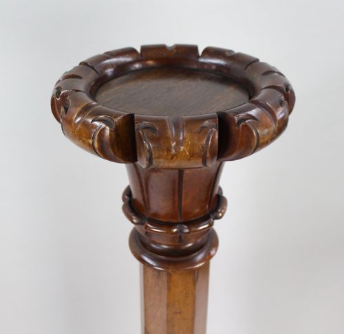 PAIR OF EARLY VICTORIAN CARVED MAHOGANY PEDESTALS - ADDITIONAL PHOTO 5
