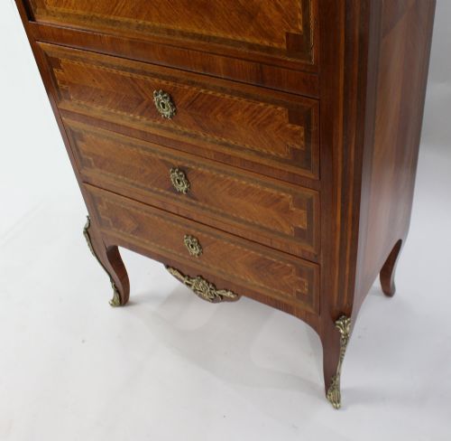 19TH CENTURY FRENCH LOUIS XV STYLE MARQUETRY ESCRITOIRE WITH ORIGINAL MARBLE TOP - ADDITIONAL PHOTO 8