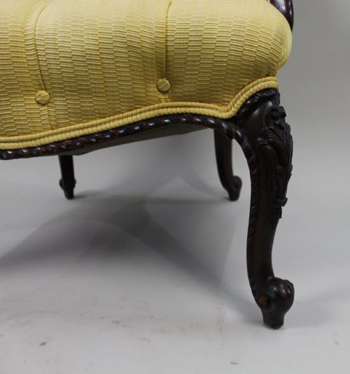 VICTORIAN MAHOGANY BUTTONBACK ARMCHAIR C1860 - ADDITIONAL PHOTO 4