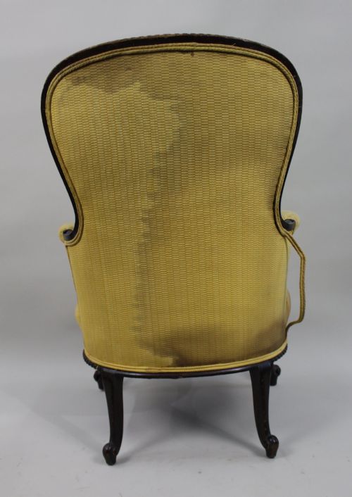 VICTORIAN MAHOGANY BUTTONBACK ARMCHAIR C1860 - ADDITIONAL PHOTO 9