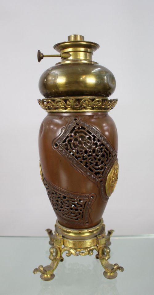 MEIJI PERIOD JAPANESE BRONZE OIL LAMP C1900 - ADDITIONAL PHOTO 6