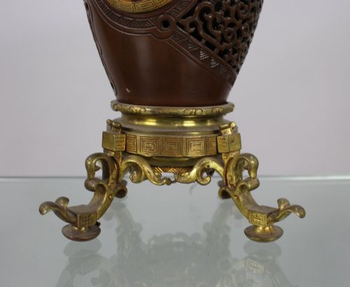 MEIJI PERIOD JAPANESE BRONZE OIL LAMP C1900 - ADDITIONAL PHOTO 8