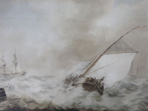 19TH C DUTCH SEASCAPE WATERCOLOUR PAINTING BY MARTINUS SCHOUMAN - ADDITIONAL PHOTO 2