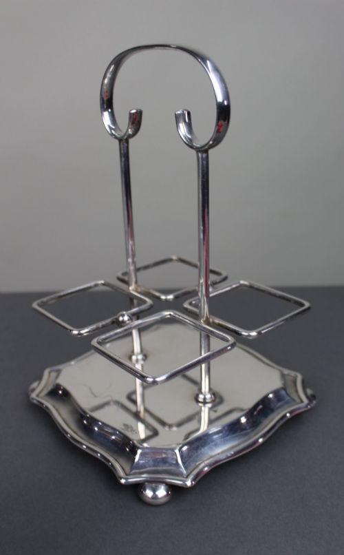 ANTIQUE SILVER PLATED CUT GLASS CRUET SET - ADDITIONAL PHOTO 6