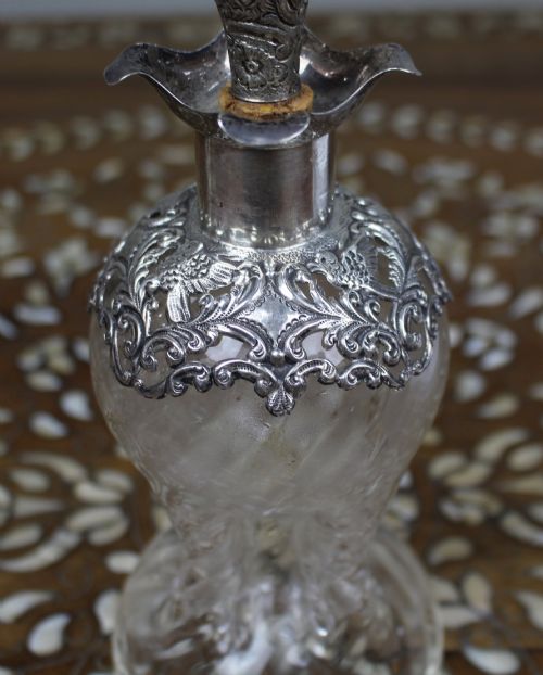 ANTIQUE SILVER MOUNTED CRYSTAL DECANTER - ADDITIONAL PHOTO 10