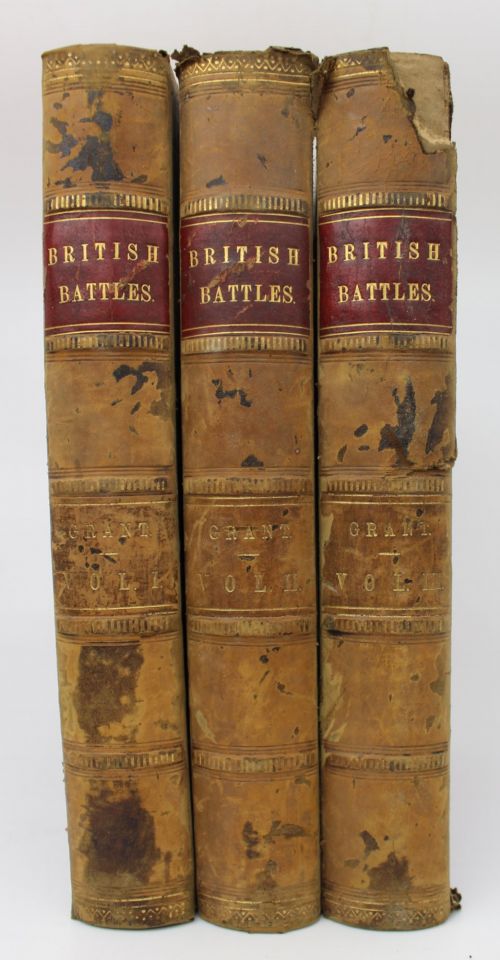 BOOKS THREE VOLUMES BRITISH BATTLES ON LAND AND SEA BY JAMES GRANT C1870S - ADDITIONAL PHOTO 1