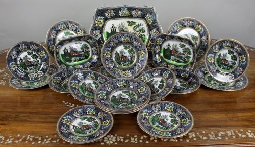 HATTERBRIDGE POTTERY REPRODUCTION OF ROGERS 1780 20PIECE DINNER SERVICE