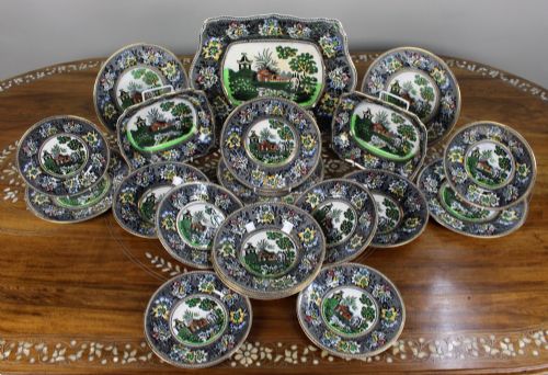 HATTERBRIDGE POTTERY REPRODUCTION OF ROGERS 1780 20PIECE DINNER SERVICE - ADDITIONAL PHOTO 1