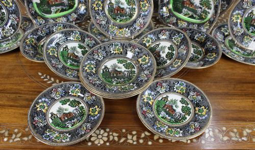 HATTERBRIDGE POTTERY REPRODUCTION OF ROGERS 1780 20PIECE DINNER SERVICE - ADDITIONAL PHOTO 2