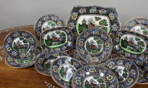 HATTERBRIDGE POTTERY REPRODUCTION OF ROGERS 1780 20PIECE DINNER SERVICE - ADDITIONAL PHOTO 3