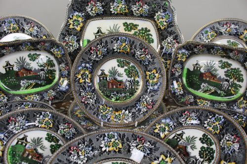 HATTERBRIDGE POTTERY REPRODUCTION OF ROGERS 1780 20PIECE DINNER SERVICE - ADDITIONAL PHOTO 5