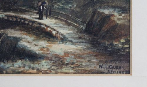 EDWARDIAN ALPINE WATERCOLOUR BY WL GUEST DATED 1903 - ADDITIONAL PHOTO 2
