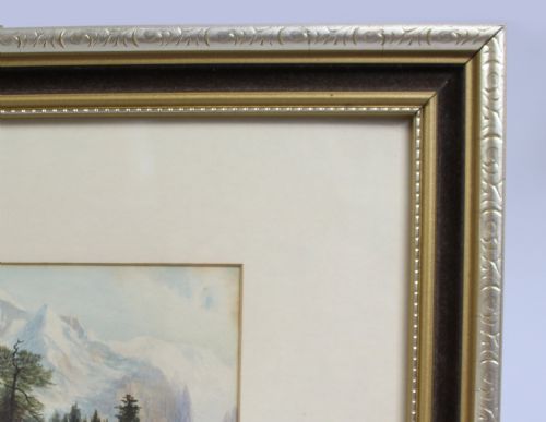EDWARDIAN ALPINE WATERCOLOUR BY WL GUEST DATED 1903 - ADDITIONAL PHOTO 3
