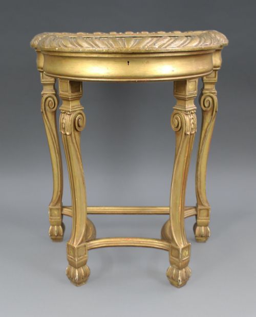 GILTWOOD DEMILUNE BIJOUTERIE TABLE C1900 - ADDITIONAL PHOTO 1