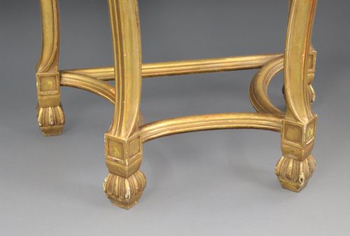 GILTWOOD DEMILUNE BIJOUTERIE TABLE C1900 - ADDITIONAL PHOTO 2