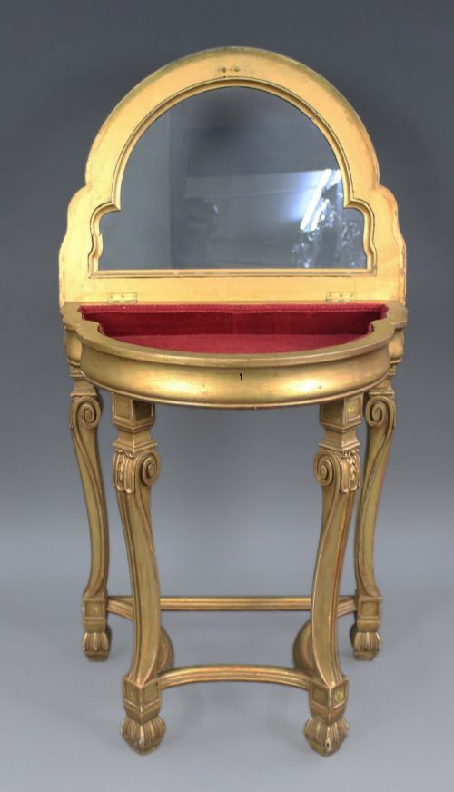 GILTWOOD DEMILUNE BIJOUTERIE TABLE C1900 - ADDITIONAL PHOTO 3
