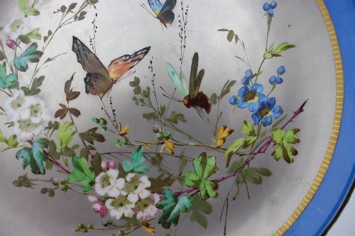 ANTIQUE CONTINENTAL PORCELAIN PLATINUM DISH WITH GILT BRONZE RIM - ADDITIONAL PHOTO 5