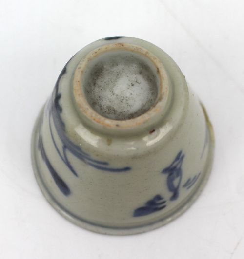LATE QING CHINESE BLUE AND WHITE PORCELAIN TEACUP CIRCA 1880 - ADDITIONAL PHOTO 6