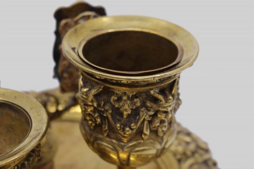 19TH CENTURY ENGLISH BRASS INKWELL WRITING DESK SET C1880 - ADDITIONAL PHOTO 9