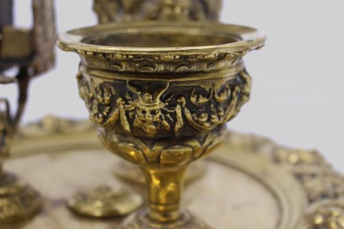 19TH CENTURY ENGLISH BRASS INKWELL WRITING DESK SET C1880 - ADDITIONAL PHOTO 10