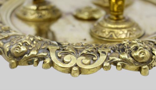 19TH CENTURY ENGLISH BRASS INKWELL WRITING DESK SET C1880 - ADDITIONAL PHOTO 12