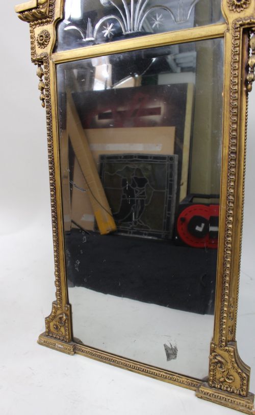 REGENCY GILTWOOD PIER GLASS WITH ORIGINAL INTAGLIO CUT MIRROR PLATE C1815 - ADDITIONAL PHOTO 4