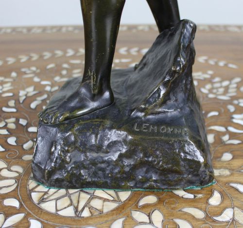 FINE LATE 19TH CENTURY BRONZE FIGURE SIGNED LEMOYNE - ADDITIONAL PHOTO 4