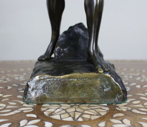 FINE LATE 19TH CENTURY BRONZE FIGURE SIGNED LEMOYNE - ADDITIONAL PHOTO 5