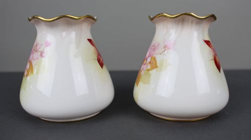 PAIR OF ROYAL WORCESTER HAND PAINTED FRUIT VASES KITTY BLAKE MMILLER - ADDITIONAL PHOTO 7