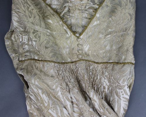 EDWARDIAN SILK BROCADE DRESS AND JACKET ENSEMBLE - ADDITIONAL PHOTO 11