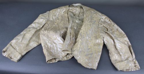 EDWARDIAN SILK BROCADE DRESS AND JACKET ENSEMBLE - ADDITIONAL PHOTO 12