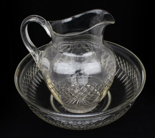 LARGE VICTORIAN CUT CRYSTAL JUG BOWL SET - ADDITIONAL PHOTO 6