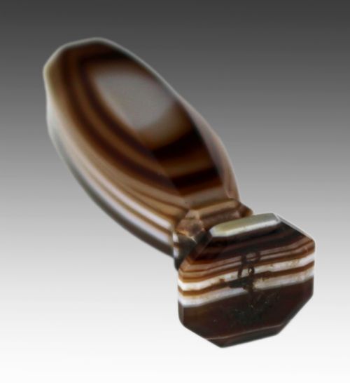 19TH CENTURY BANDED AGATE DESK SEAL - ADDITIONAL PHOTO 2