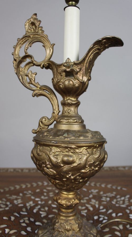 GILT METAL EWER LAMP C1900 - ADDITIONAL PHOTO 1