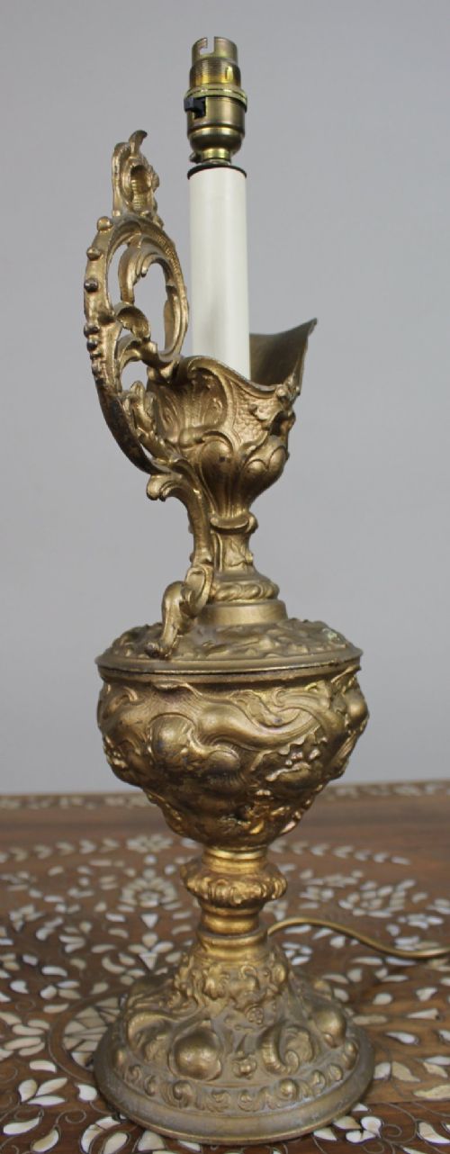 GILT METAL EWER LAMP C1900 - ADDITIONAL PHOTO 3