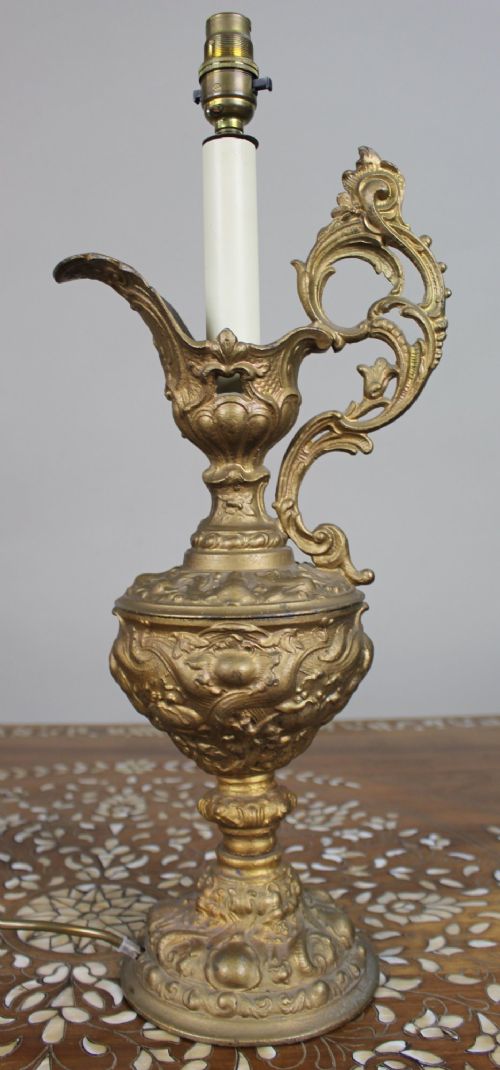 GILT METAL EWER LAMP C1900 - ADDITIONAL PHOTO 4