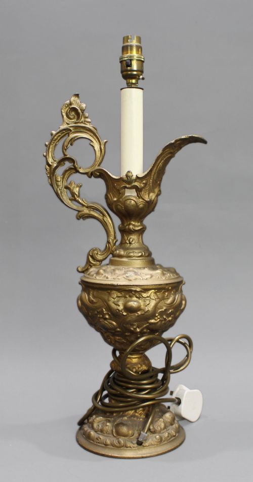 GILT METAL EWER LAMP C1900 - ADDITIONAL PHOTO 6