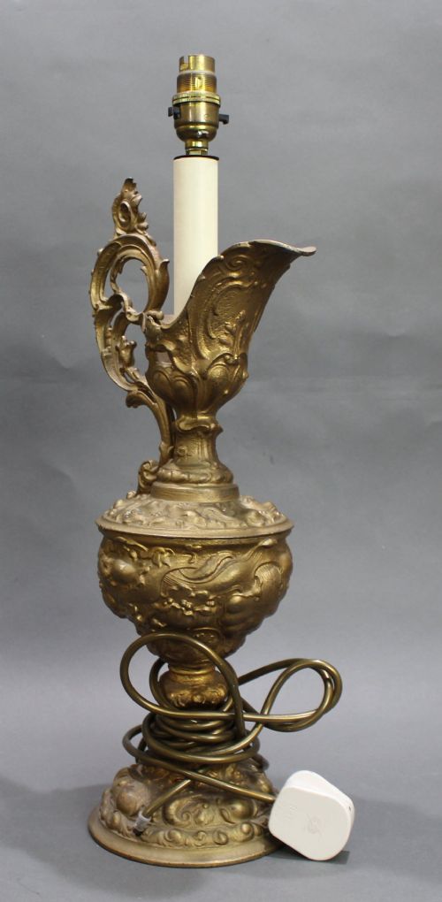 GILT METAL EWER LAMP C1900 - ADDITIONAL PHOTO 7