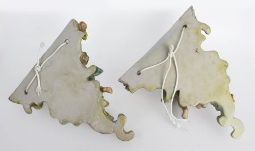 PAIR OF MEISSEN STYLE ROCOCO REVIVAL PORCELAIN CHERUB WALL CORBELS - ADDITIONAL PHOTO 13