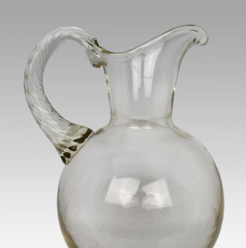 LATE 19TH CENTURY ITALIAN HANDBLOWN GLASS FOOTED EWER - ADDITIONAL PHOTO 3