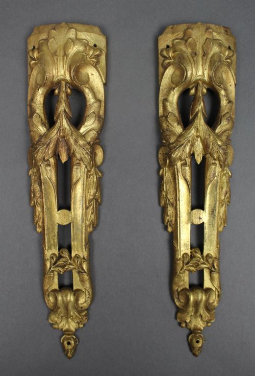 Pair of Louis Xvi Style Gilt Bronze Furniture Mounts C.1890
