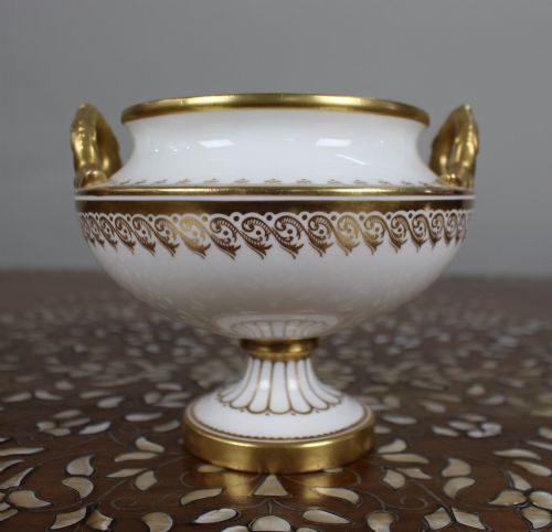 19th Century English White & Gilt Two-handled Porcelain Urn