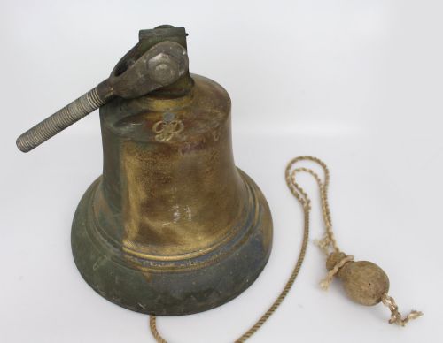 fig 1. Fine British Bronze Ship's Bell with Crowned GR Cipher