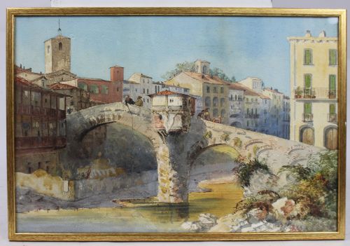 19th Century Italianate Watercolour Painting – Signed J.l., Dated 1877