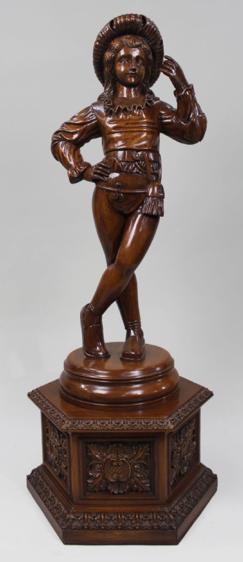 Italian Renaissance Revival Carved Hardwood Figure circa 1900