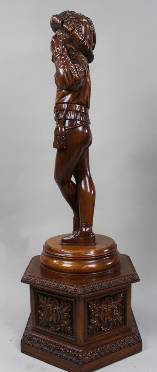 Italian Renaissance Revival Carved Hardwood Figure circa 1900 View XII